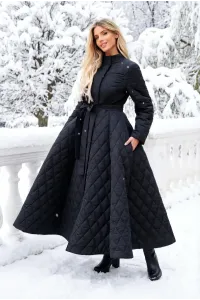 Пальто приталенное длинное расклешенное