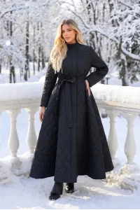 Пальто приталенное длинное расклешенное
